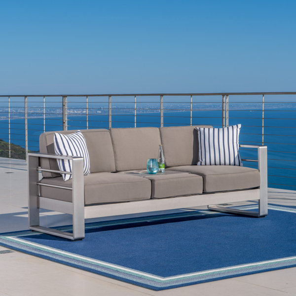 Brayden Studio® Royalston Patio Sofa with Cushions & Reviews